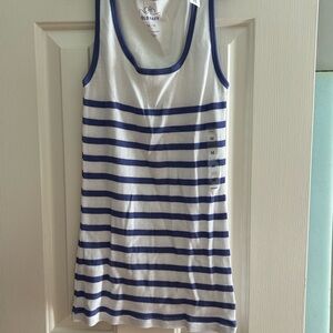 Old Navy Navy and White Striped Tank Top